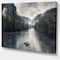 Designart - Mountain River with Fog and Rain - Modern Seascape Canvas Artwork